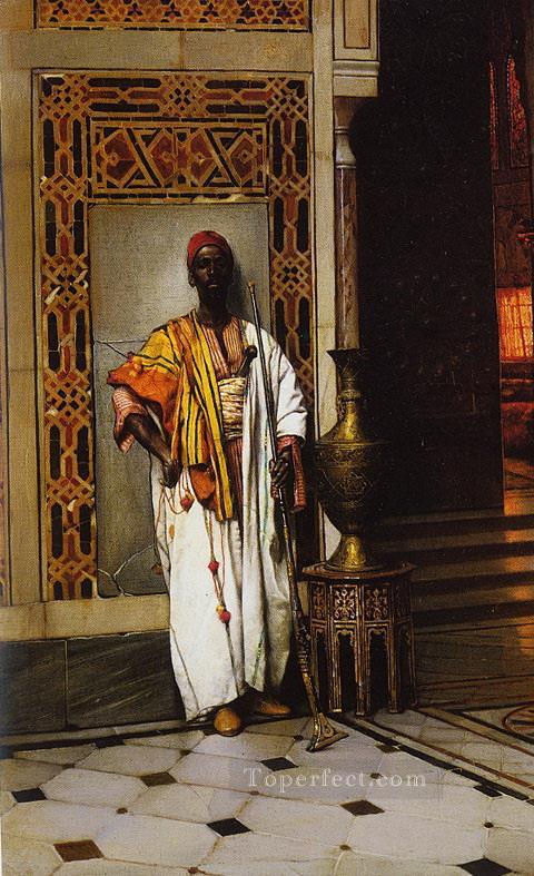 leaning warrior Ludwig Deutsch Orientalism Araber Oil Paintings